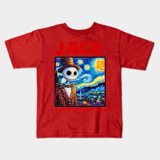 Skellington in starry night Kids T-Shirt
